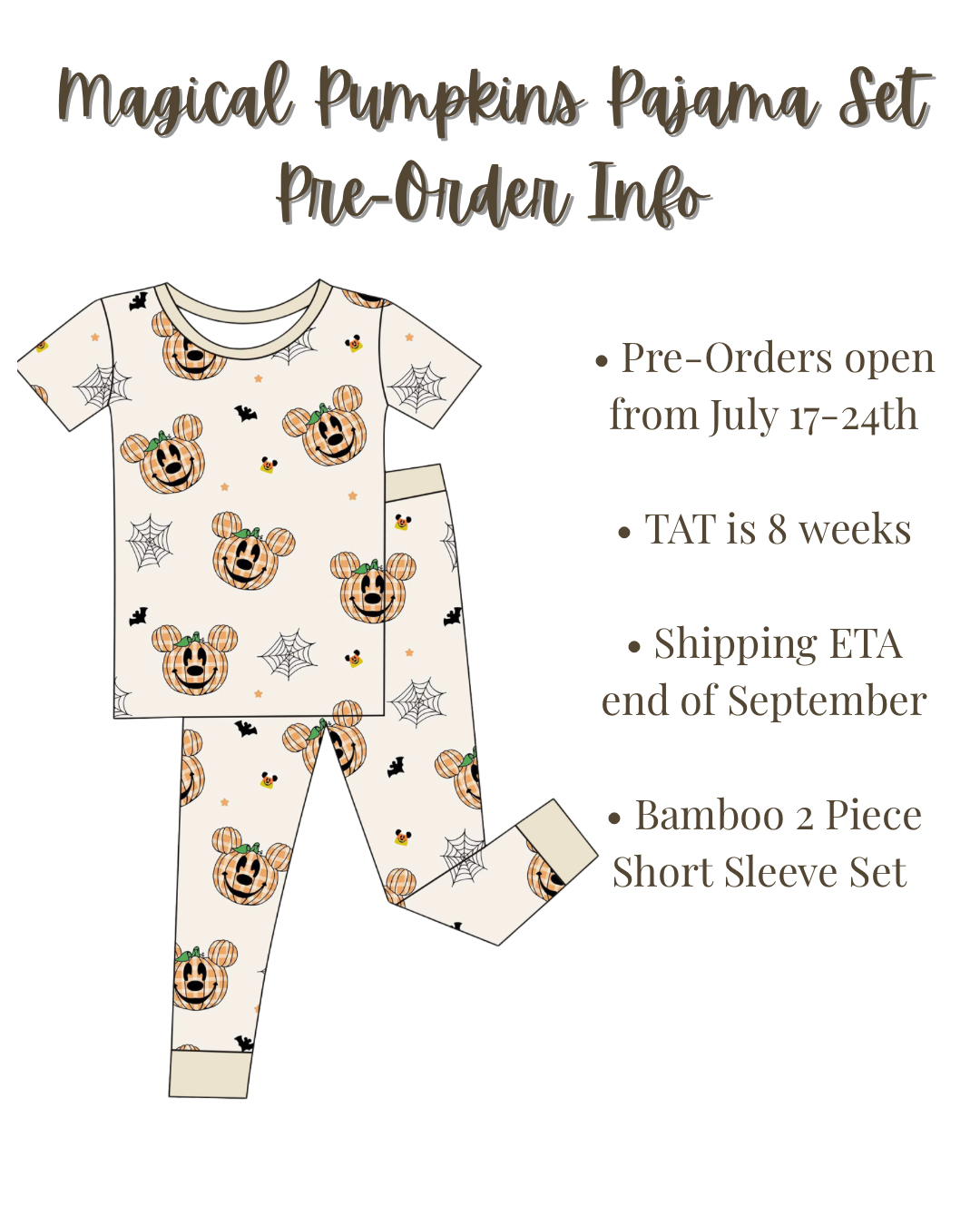 PRE-ORDER: Magical Pumpkins Bamboo Pajama Set